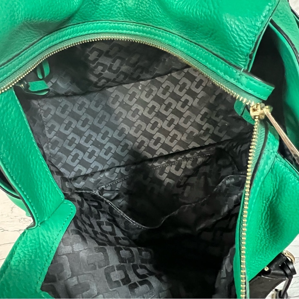 DIANE Von FURSTENBERG Spring Green LEATHER CONVERTIBLE Crossbody SATCHEL BAG - Picture 15 of 16